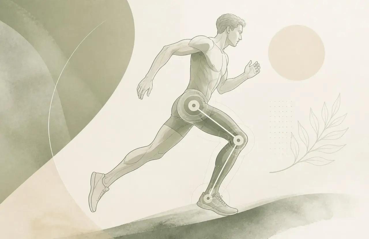 Ilustração de osteopatia aplicada ao movimento desportivo